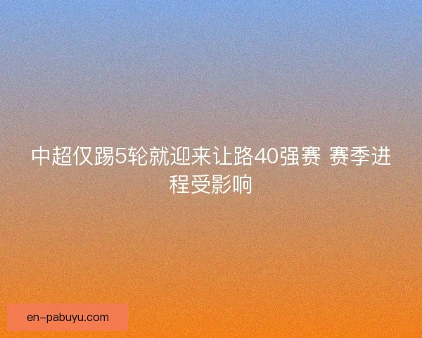中超仅踢5轮就迎来让路40强赛 赛季进程受影响 中超仅踢5轮就迎来让路40强赛 赛季进程受影响